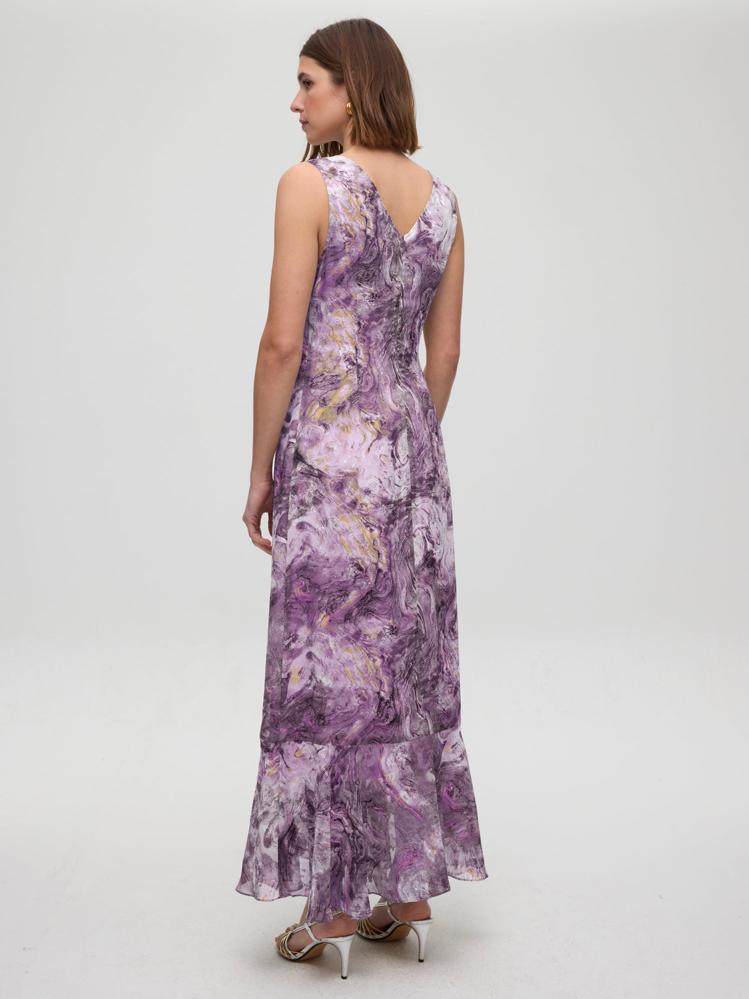 mioh | ATHOS PURPLE - Vestido + Capa larga estampado verde