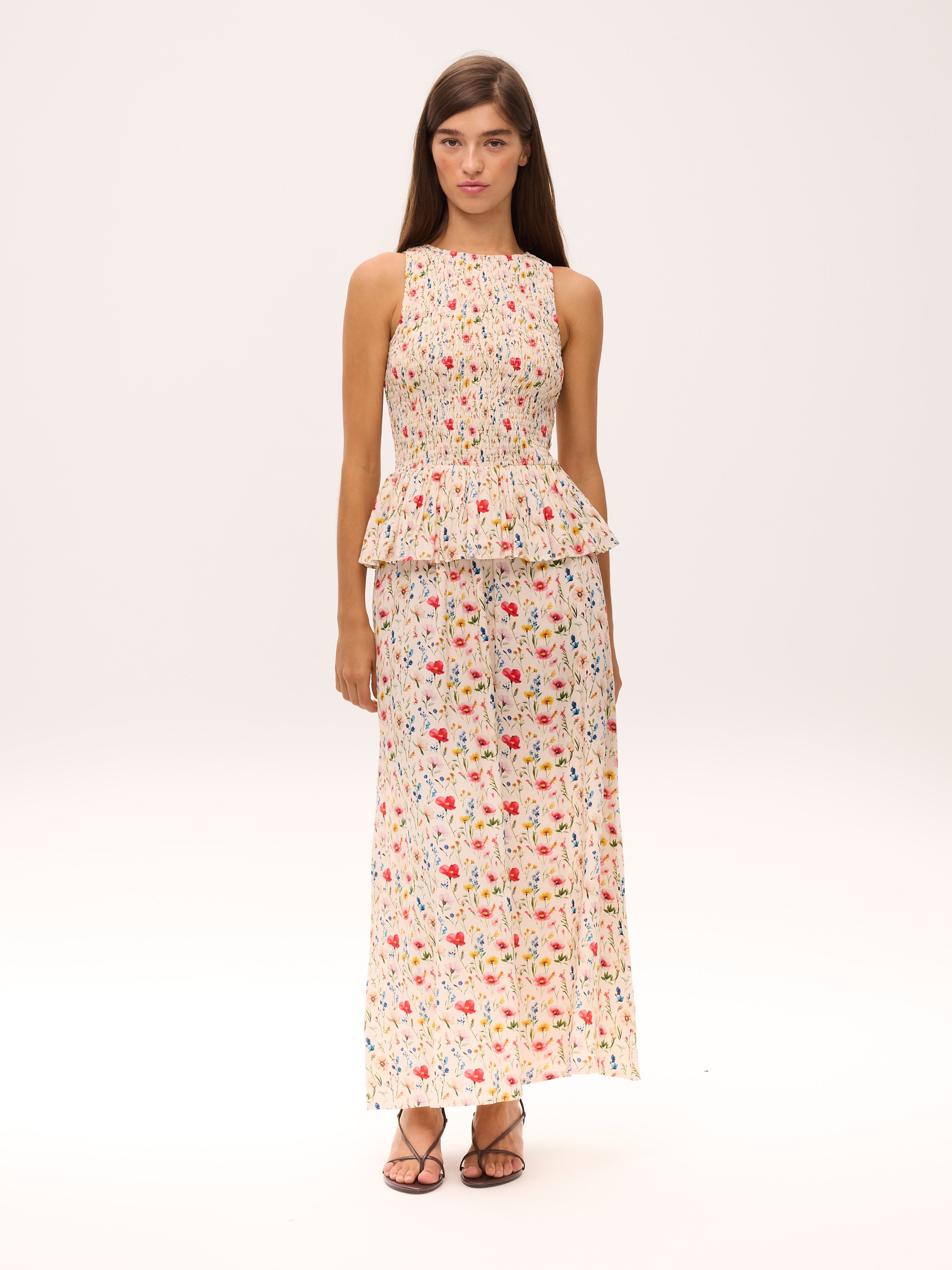 DUX FLOWERS - Conjunto top + falda estampado flores, de fiesta e invitada de boda y evento primavera verano. MIOH es la marca que eligen las influencers de España para sus eventos, como bodas y fiestas