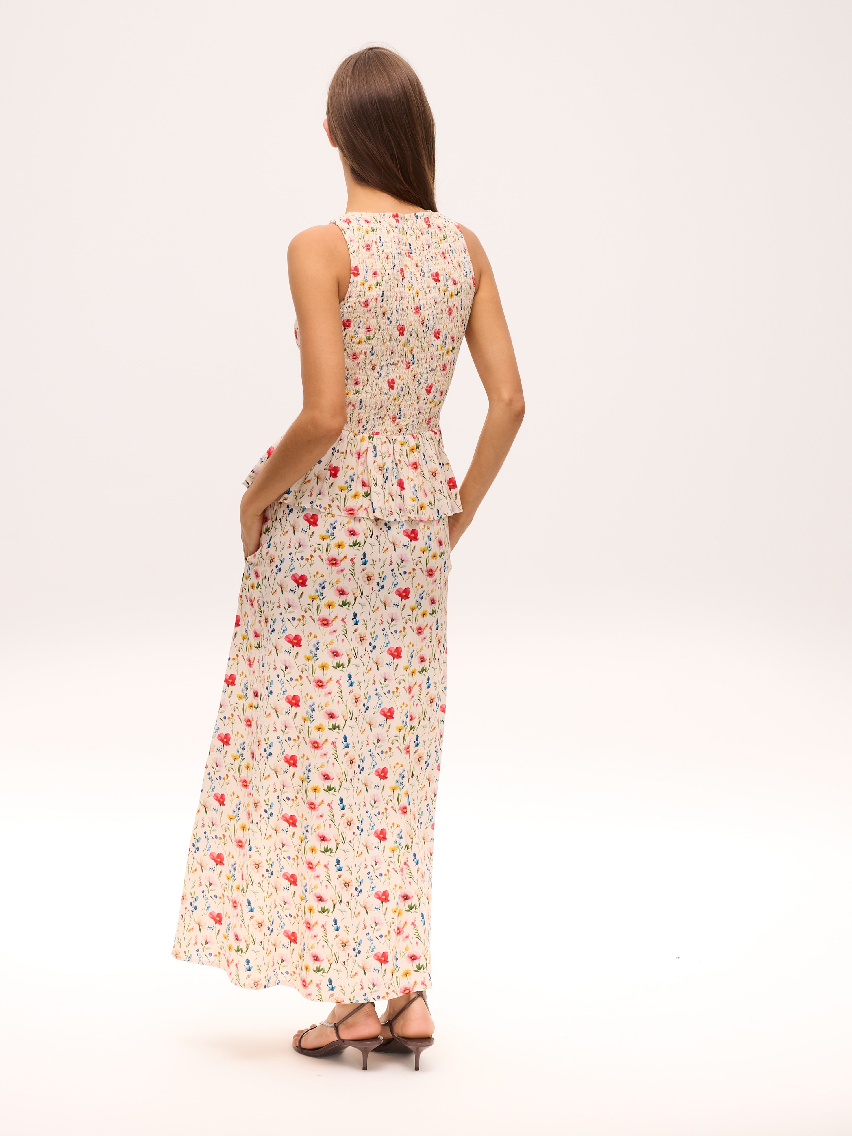 DUX FLOWERS - Conjunto top + falda estampado flores, de fiesta e invitada de boda y evento primavera verano. MIOH es la marca que eligen las influencers de España para sus eventos, como bodas y fiestas