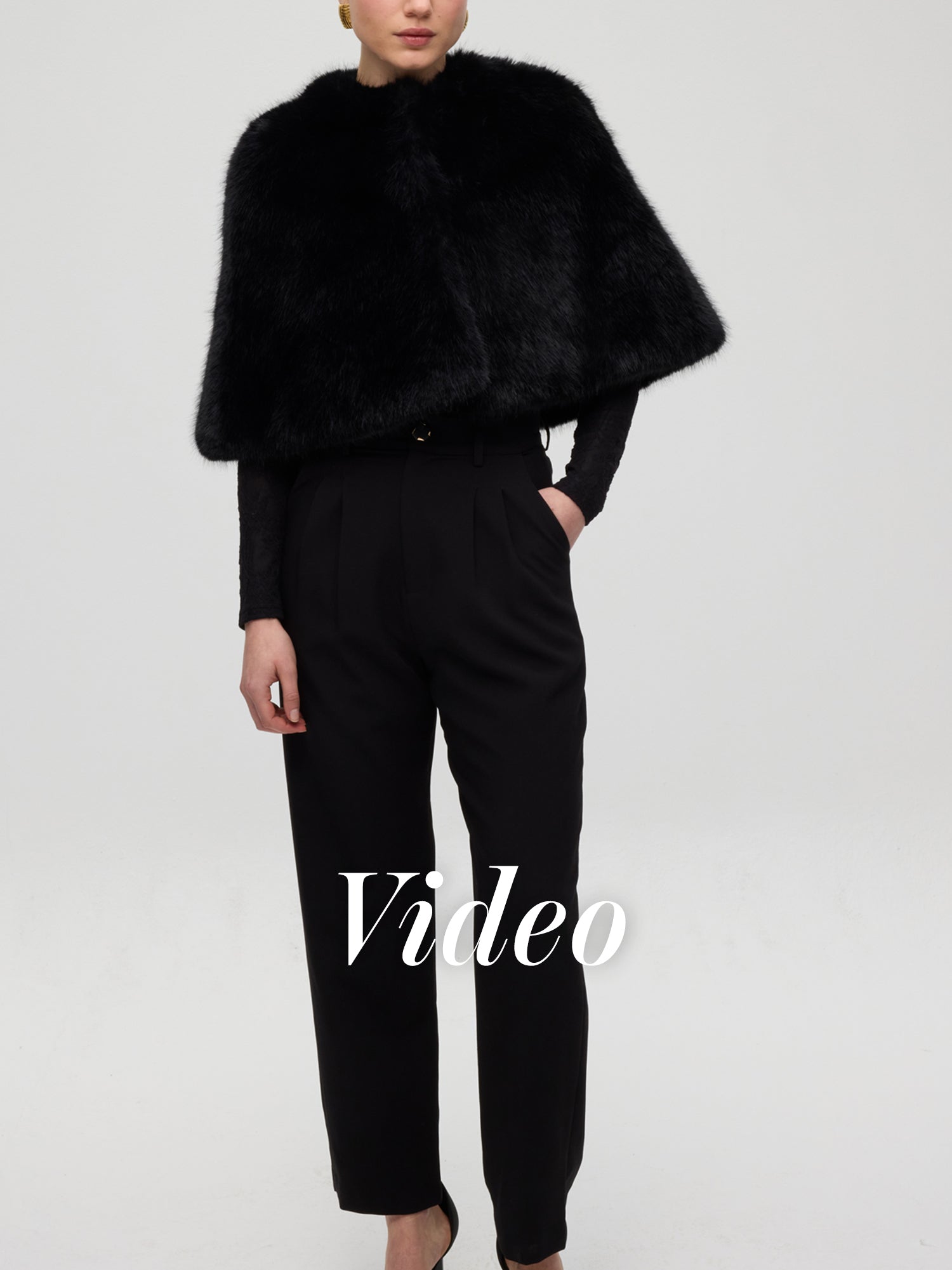 mioh | FORT PANT + CINEMA BLACK - Pantalón y capa faux fur