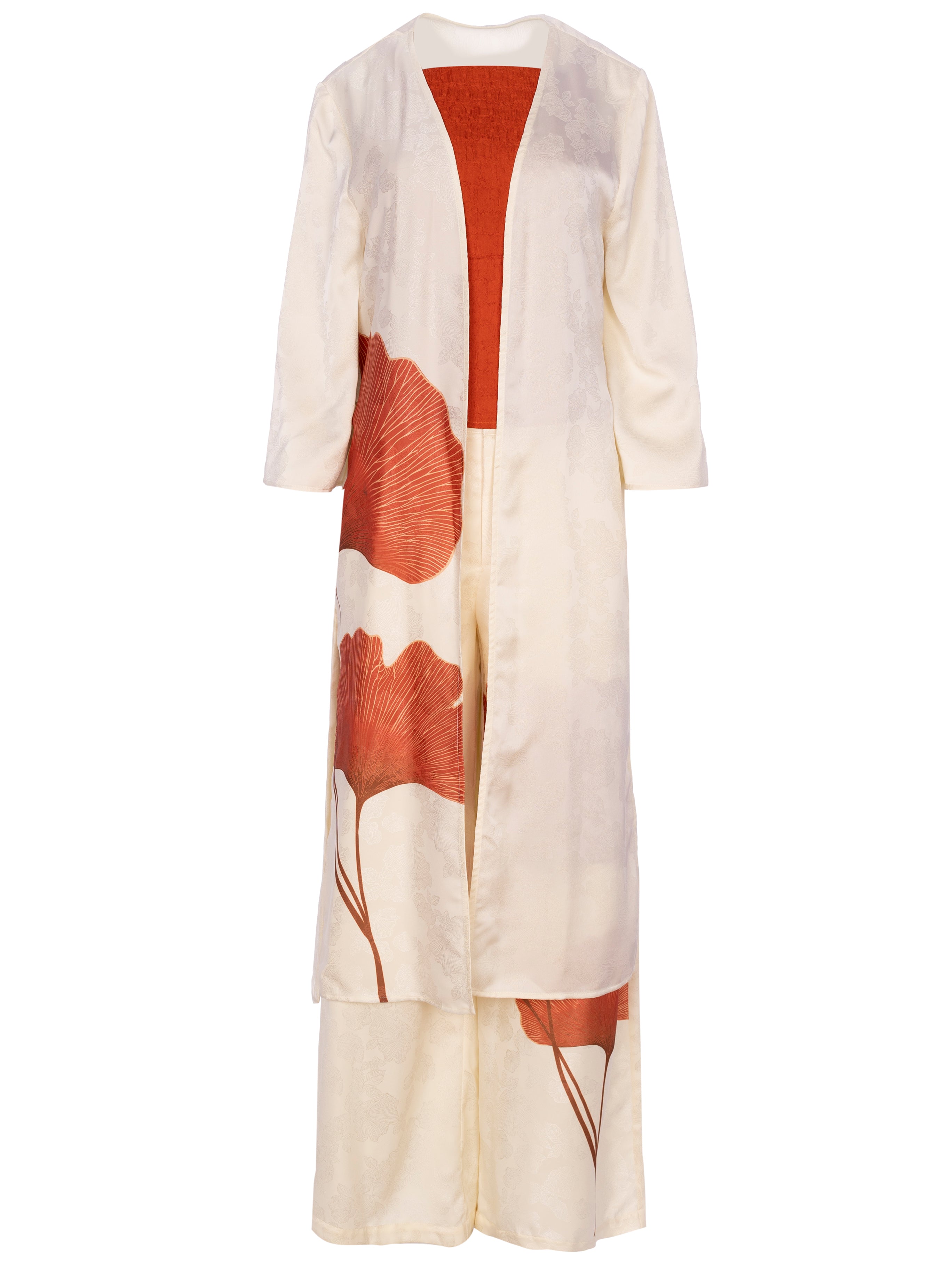 LEAR - Conjunto jacquard estampado Ginko, para invitadas de boda, fiesta y eventos de primvera y verano. MIOH es la marca que eligen las influencers de España para sus eventos, como bodas y fiestas