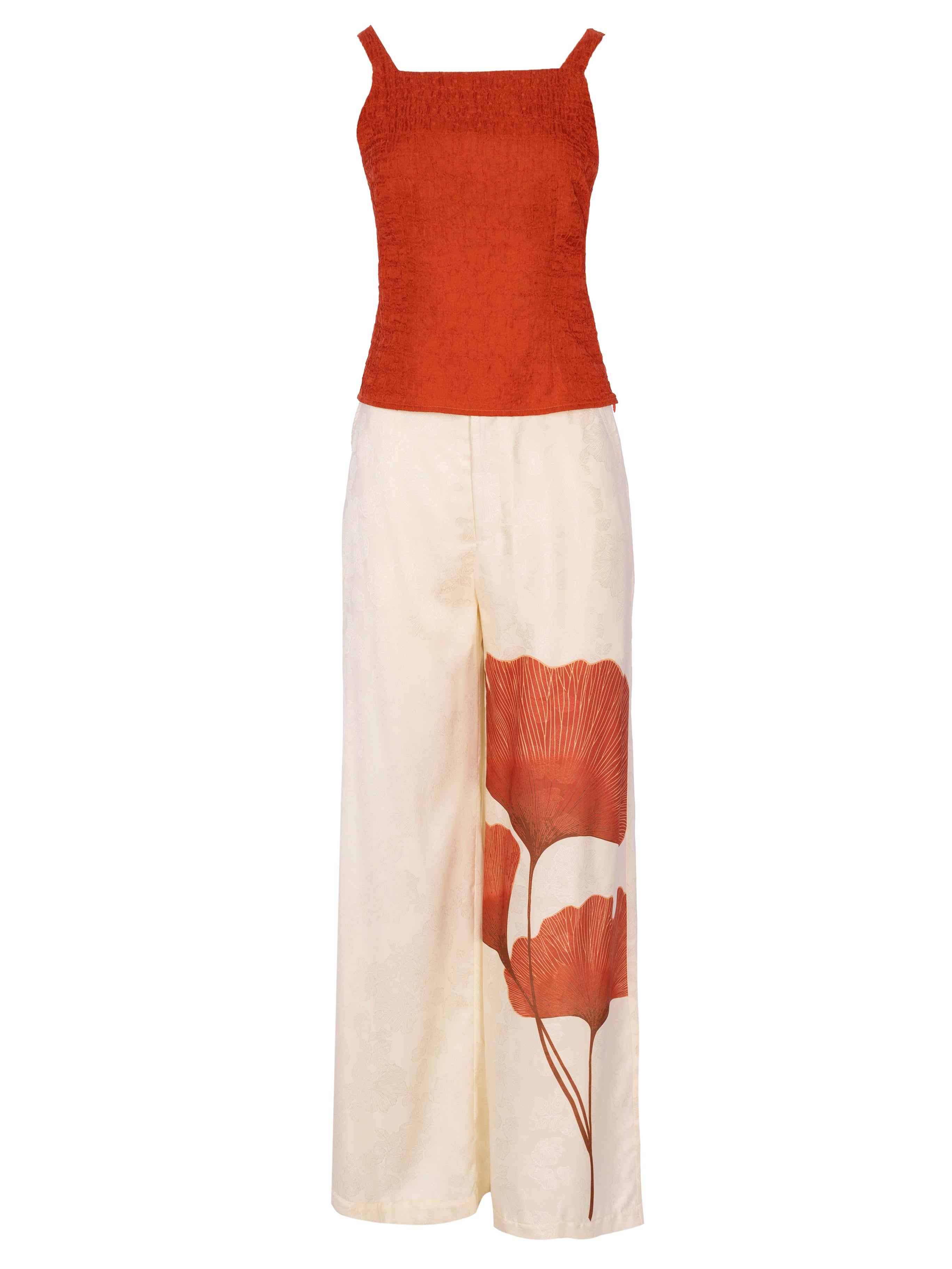 LEAR - Conjunto jacquard estampado Ginko, para invitadas de boda, fiesta y eventos de primvera y verano. MIOH es la marca que eligen las influencers de España para sus eventos, como bodas y fiestas