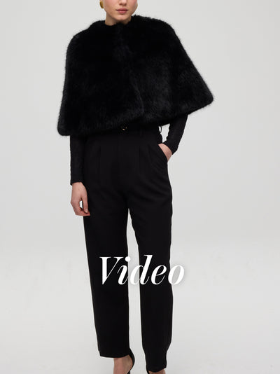 mioh | FORT PANT + CINEMA BLACK - Pantalón y capa faux fur