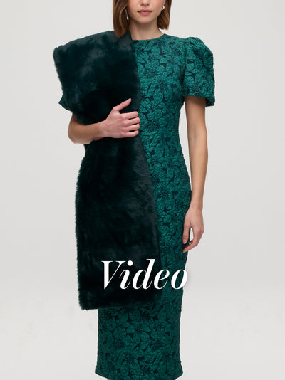 mioh | VERSALLES + CROWD GREEN - Vestido y estola de fiesta para invitada de boda