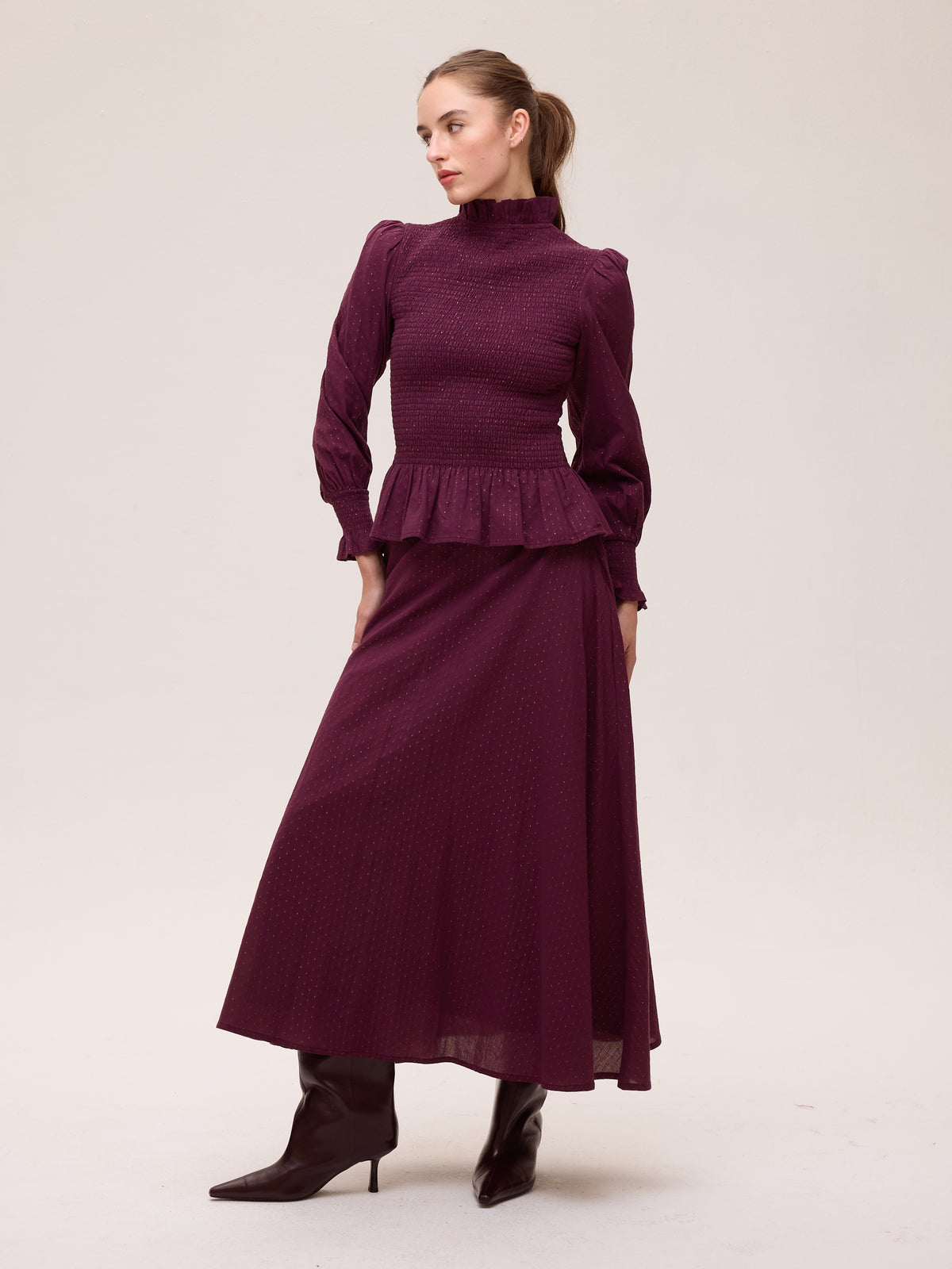 TEMPEST LUREX SKIRT - Falda tejido Lurex, perfecta para crear looks de invitada de otoño invierno. MIOH, marca española de moda en 2026